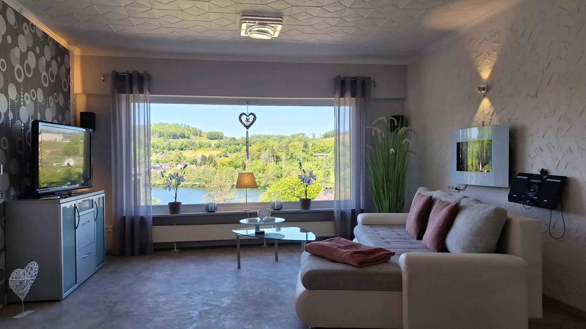 Seeblick-Ferienwohnung Im "Ferienhaus Agger-Blick" Mit Traumhafter Sonnen-Terrasse, Sauna, E-Kamin & Kajak Ґуммерсбах Екстер'єр фото